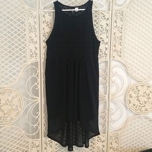 Black Lazer Cut Mesh Dress